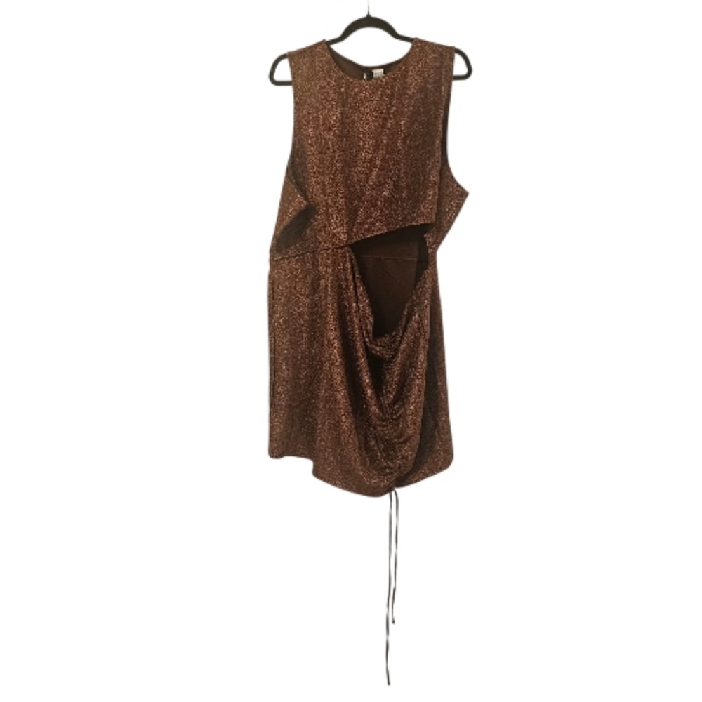 Brown Divided H&M Women's Glitter Cut-Out Mini Dress